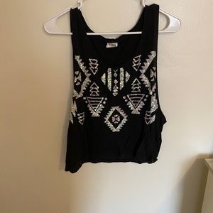 Patterned cropped tank top